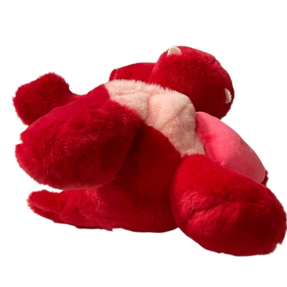Red Dragon Plush Stuffed Animal with Heart 11” - Picture 3 of 8